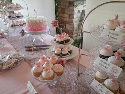 Victorian Style Pink Wedding  - Cake by Shawna