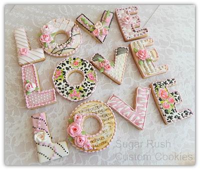 "Love" Royal Icing Valentine Cookies  - Cake by Kim Coleman (Sugar Rush Custom Cookies)