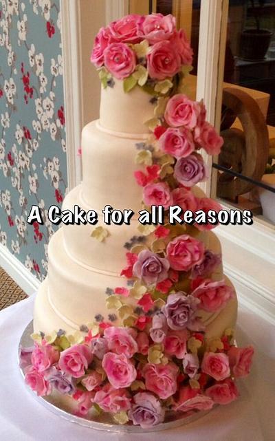 Rose Cascade - Cake by Dawn Wells