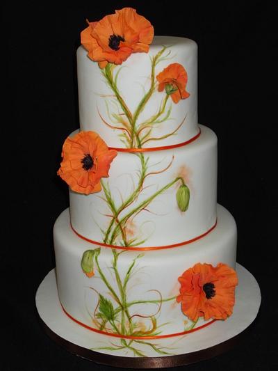 Orange Poppies. - Cake by Simply Cake's Ireland.