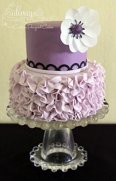 Purple Ruffle Mini Cake - Cake by AlwaysWithCake
