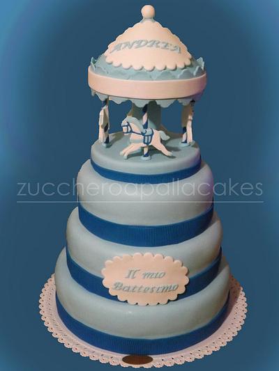 carousel cake - christening - Cake by Sara Luvarà - Zucchero a Palla Cakes