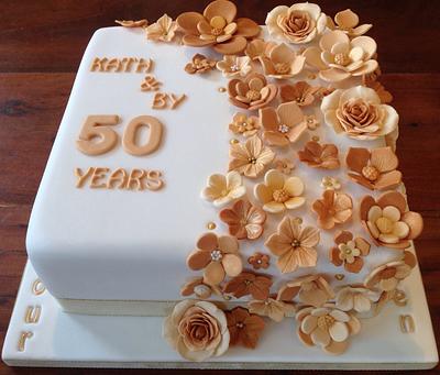 50th golden Anniversary cake - Cake by The Buttercream Kitchen