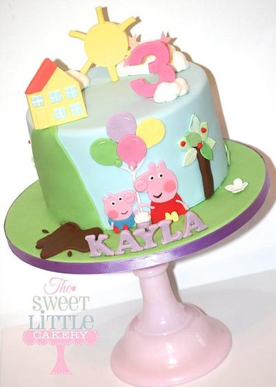 Peppa pig and George - Cake by thesweetlittlecakery