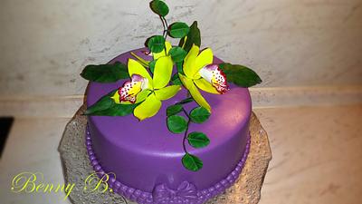 Cimbidium orchid cake - Cake by Benny's cakes