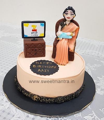 Mother and TV design cake - Cake by Sweet Mantra Homemade Customized Cakes Pune