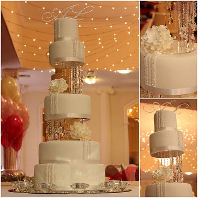 Crystal Cascade Wedding Cake - Cake by TiersandTiaras