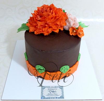 CAKE " CHOCOLATE AND ORANGE PEONY" - Cake by Teté Cakes Design