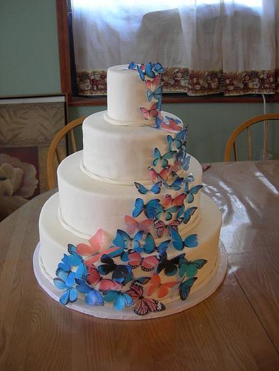"Give Them Wings to Fly" Wedding Cake - Cake by Deanna Dunn
