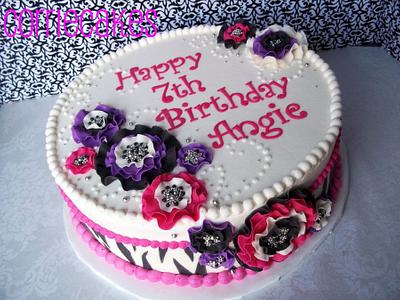Zebra/Girly birthday - Cake by Corrie