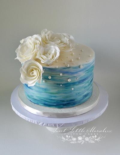 Water Color and Roses - Cake by Stephanie