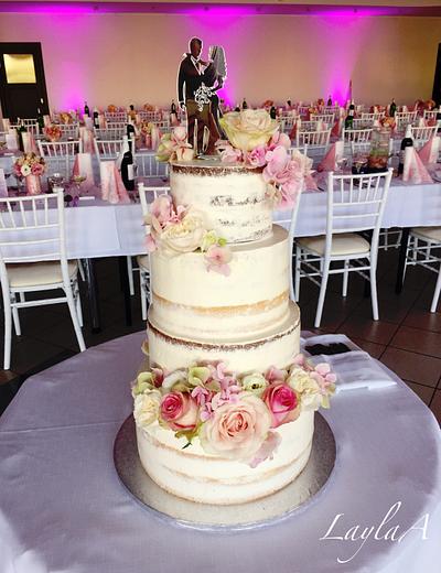 Naked wedding cake  - Cake by Layla A