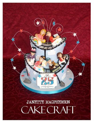 Rollercoaster Silver Anniversary Cake - Cake by Janette MacPherson Cake Craft