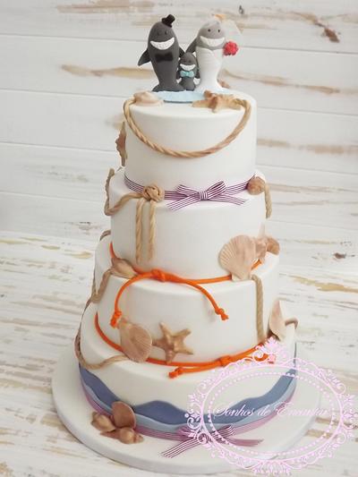 Beach wedding cake - Cake by Sonhos de Encantar by Sónia Neto