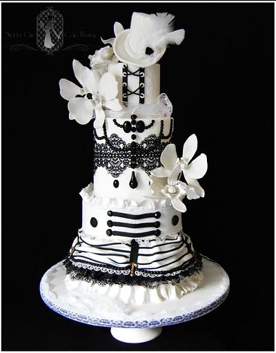 Black and white steam punk cake  - Cake by Natasha