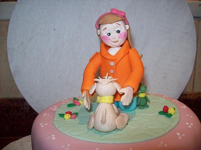Girl and Puppy Cake. - Cake by LiliaCakes