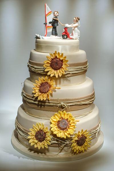 wedding cake with sunflowers - Cake by Rositsa Lipovanska