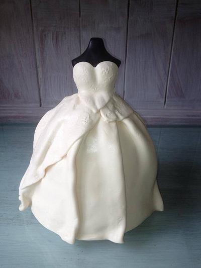 Wedding dress - Cake by BakeyCakeyLady