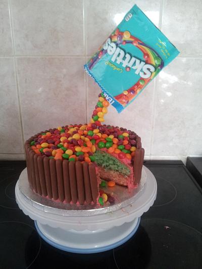 skittles cake :)  - Cake by karlie