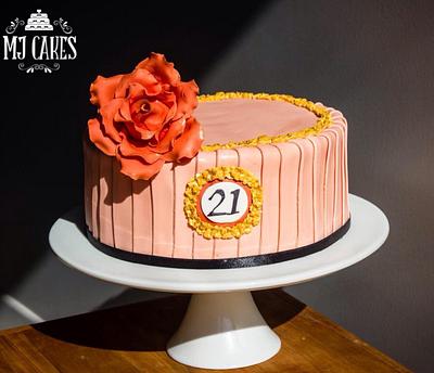 21st cake in peach and corals - Cake by melissa