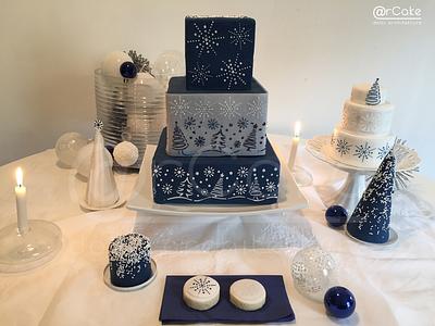 Blue Christmas table  - Cake by maria antonietta motta - arcake -