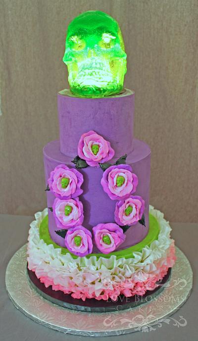 Skull Wedding Cake - Cake by Love Blossoms Cakery- Jamie Moon