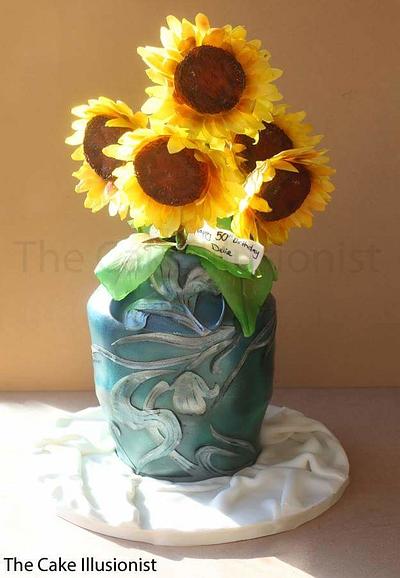 Art Nouveau Sunflowers - Cake by Hannah