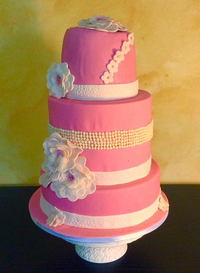 Pink wedding cake  - Cake by Dora Th.