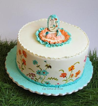 painted  baby cake - Cake by Cake boutique by Krasimira Novacheva