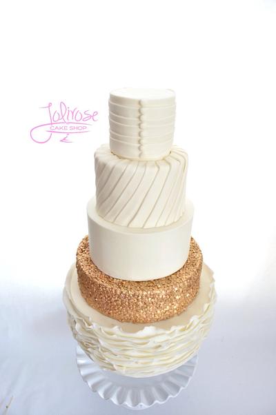 Wedding cake with lots of texture. 😉 - Cake by Jolirose Cake Shop