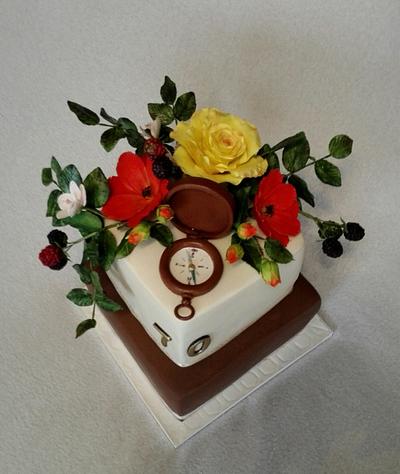 Flowers and compass - Cake by Anka