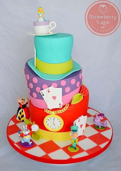 Alice in Wonderland Mad Hatters Tea Party Cake - Cake by Strawberry Lane Cake Company