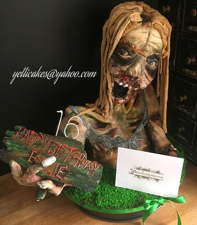 Zombie Sponge cake modelling chocolate - Cake by Yetticakes