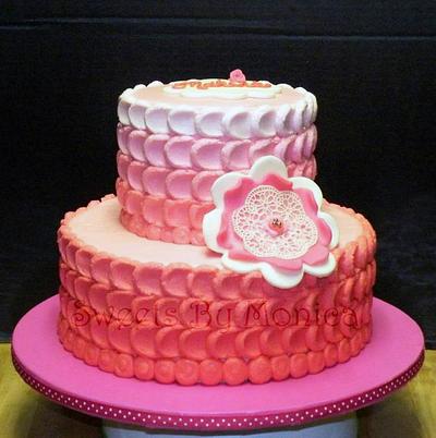 Shades of Pink Baby Shower - Cake by Sweets By Monica