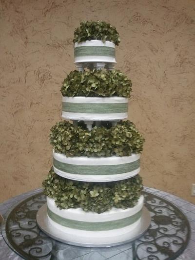 Hydrangea Wedding Cake - Cake by Kim Leatherwood