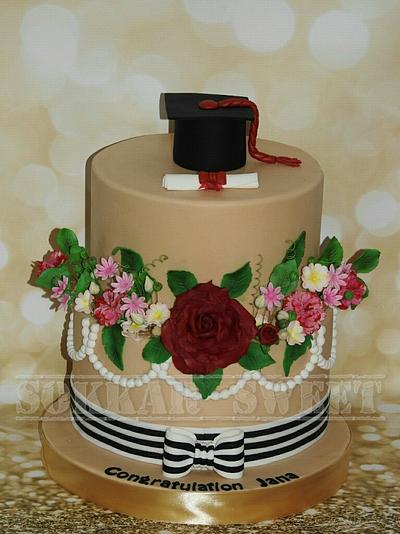 Graduation flower cake - Cake by dina sokker