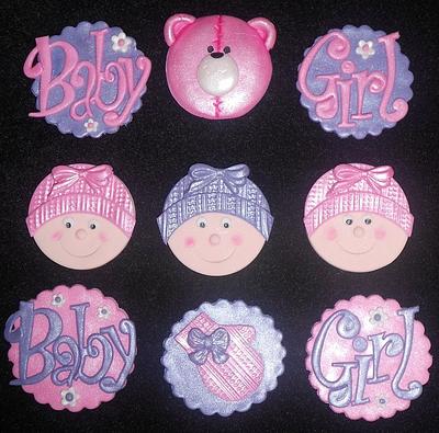 Baby shower Cupcake Toppers - Cake by Raewyn Read Cake Design