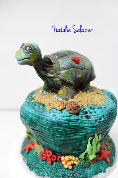 "George" The Galapagos tortoise for Animal Rights collaboration.  - Cake by Natalia Salazar