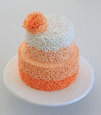 Peach Ombre Squiggle Cake - Cake by Alison Lawson Cakes