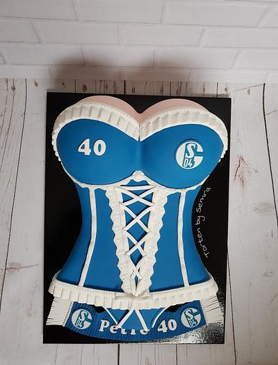 Corset & FC Schalke 04 cake - Cake by TortenbySemra