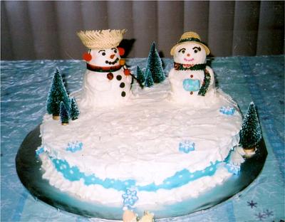 Mr. & Mrs. Snowman - Cake by Julia 