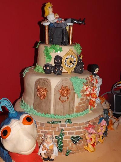 david bowie labrinth cake with  giant worm - Cake by Caketogo