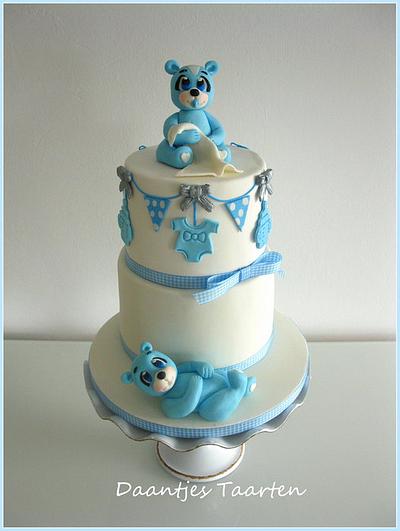 Sweet blue baby bear - Cake by Daantje