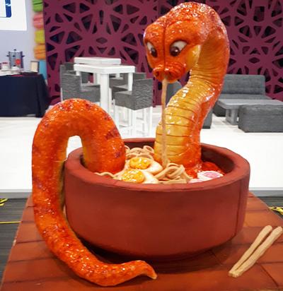 Snake on Ramen Soup cake - Cake by Laura Reyes