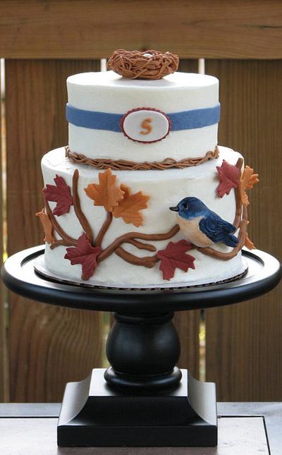 Fall Leaves & Bird - Cake by SarahBeth3