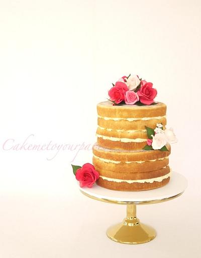 Naked Wedding Cake - Cake by Leah Jeffery- Cake Me To Your Party