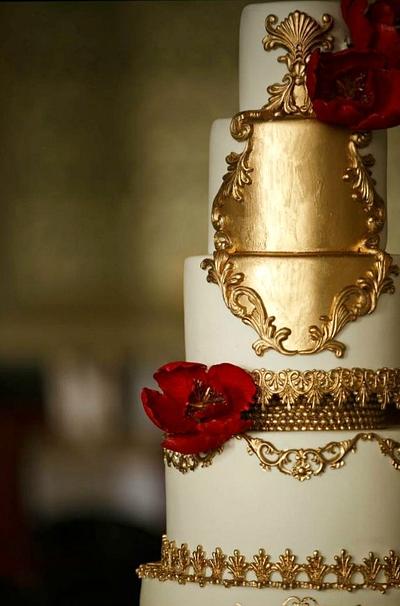 Scarlet & Gold - Cake by Sophia's Cake Boutique