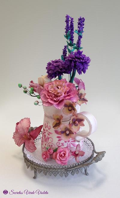 Jarra con flores - Cake by secretos verde violeta