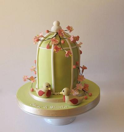 Cherry blossom birdcage  - Cake by Aleshia Harrison: for the love of cakes