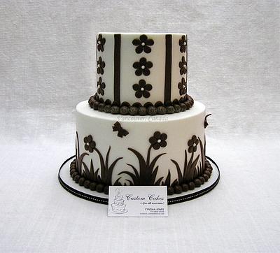 White and Brown - Cake by Cynthia Jones